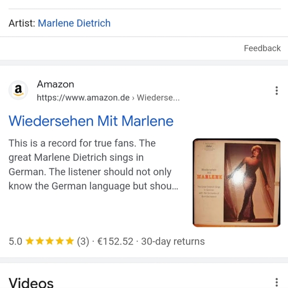 RARE Marlene Dietrich Wiedersehen Mit Marlene LP - Picture 6 of 8